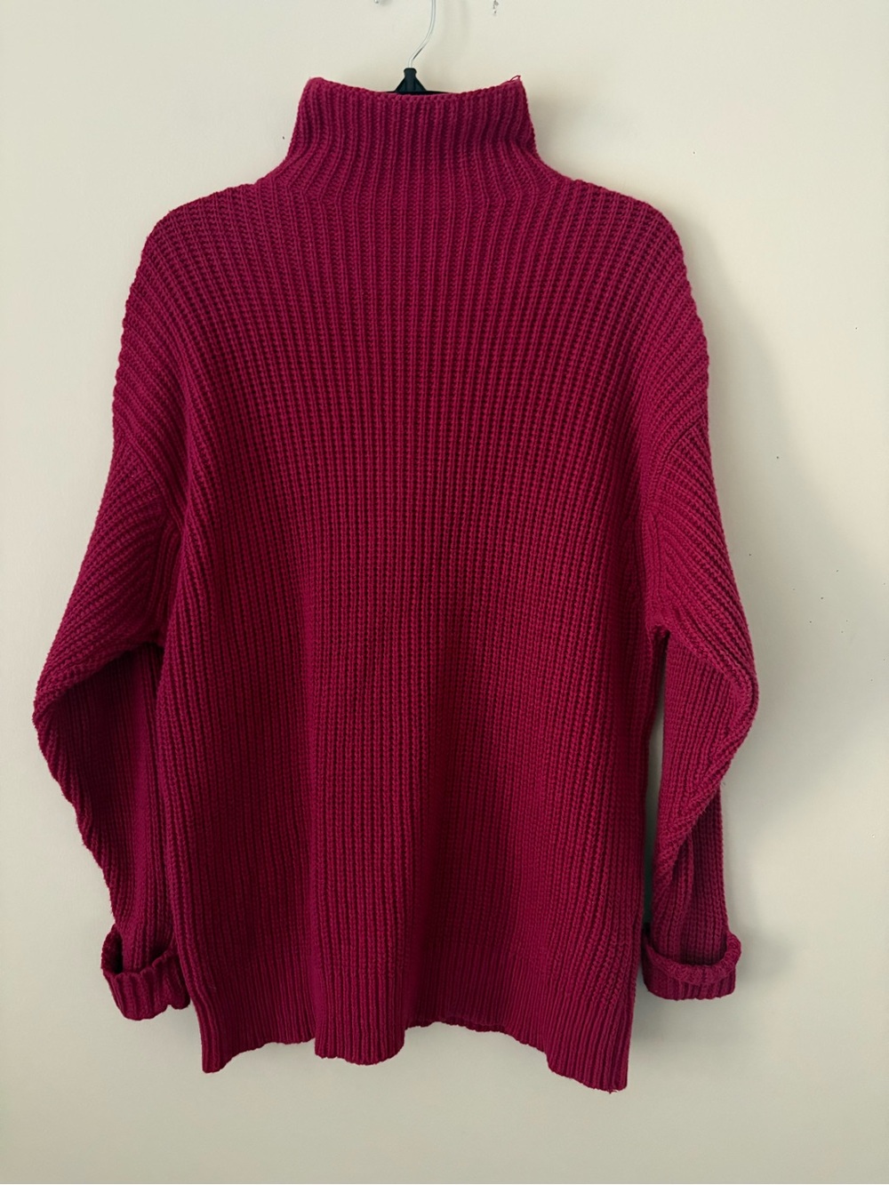 American Eagle Outfitters Ribbed Turtleneck Sweater - Berry Sz. XS/S